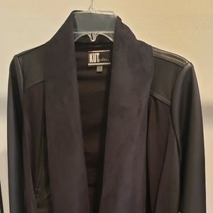 KUT Faux leather jacket asymmetrical front